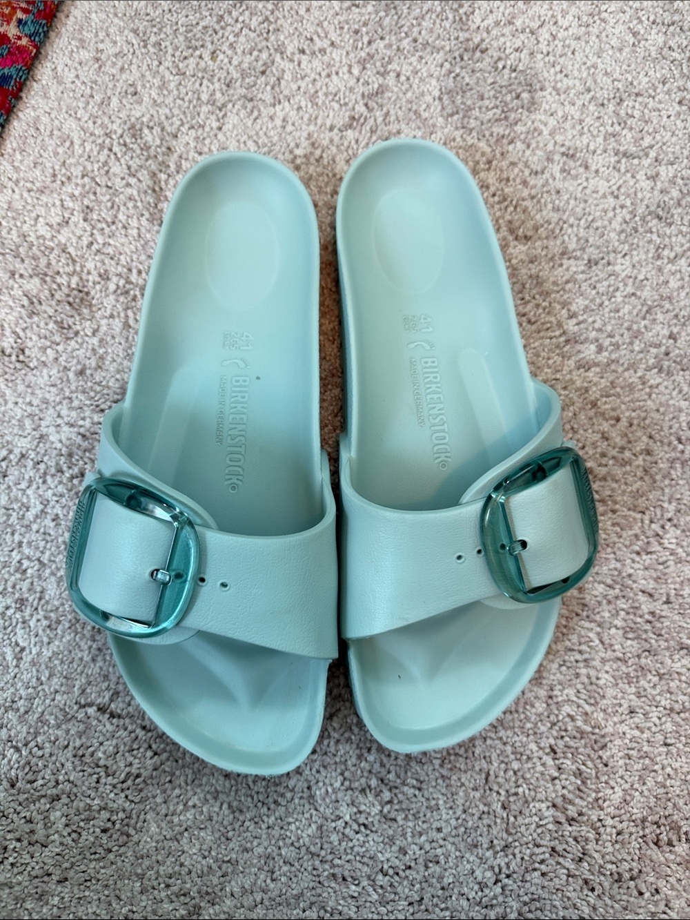 Birkenstock Women's light blue Slide Sandals with Buckles